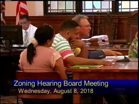 City of Reading Zoning Hearing Board Meeting 8-8-18