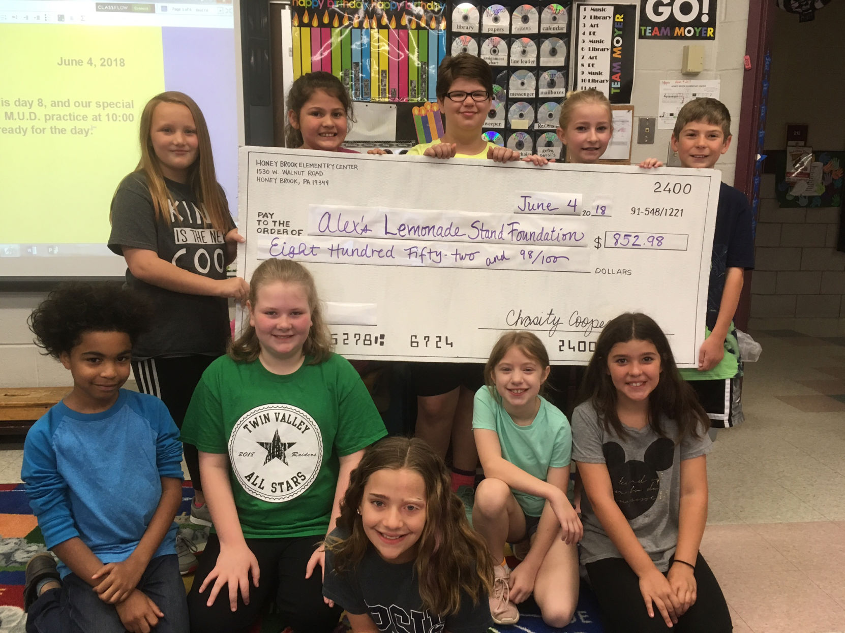Honey Brook Elementary Center Club raises funds for Alex’s Lemonade