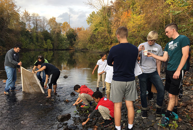 Berks students works with Olivet on Water Ecology Learning Day