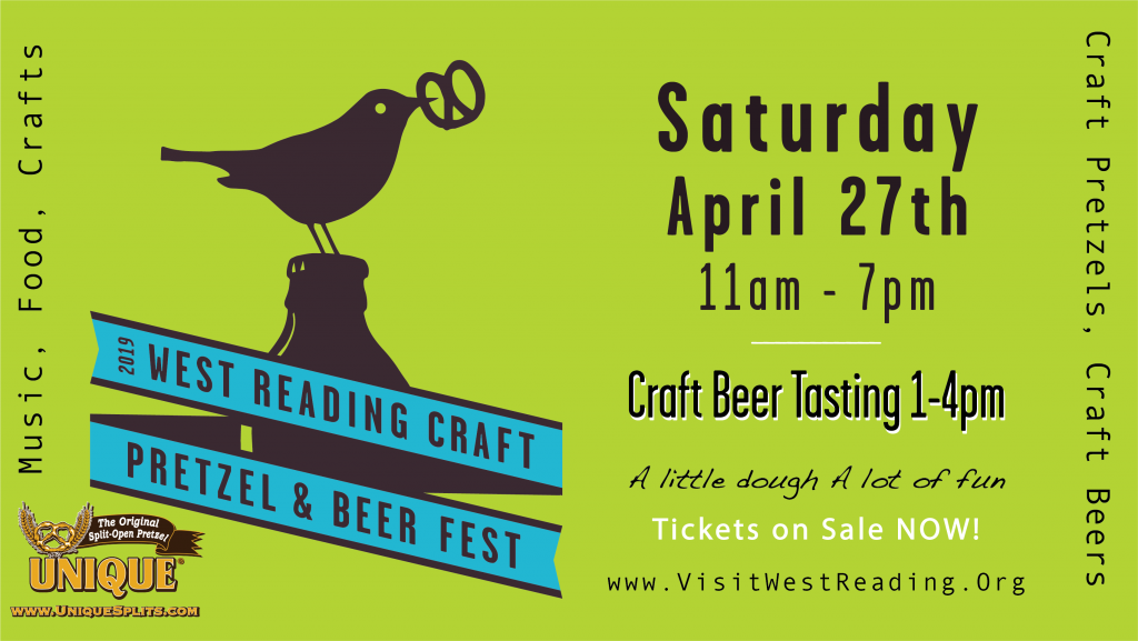 West Reading Craft Pretzel & Beer Festival Saturday, April 27