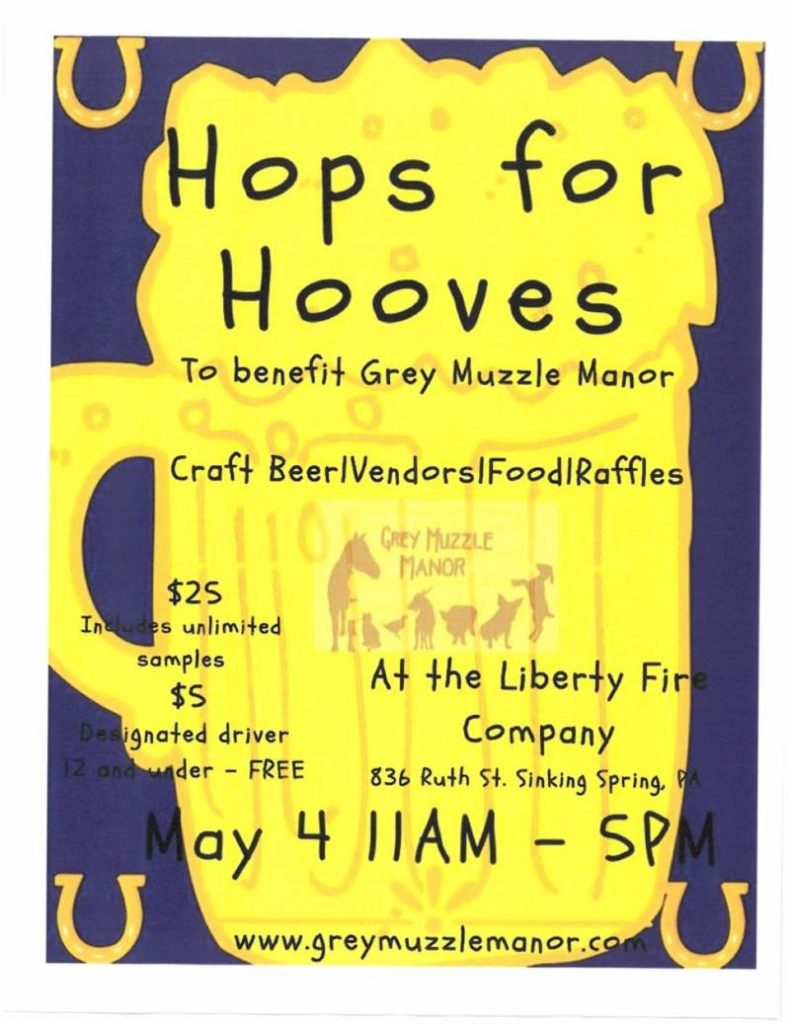 Hops for Hooves to benefit Grey Muzzle Manor