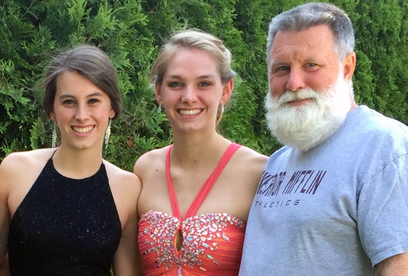 Dawson and two daughters graduate together