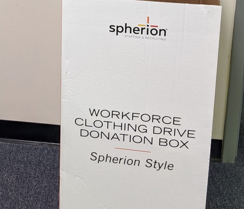 Spherion Reading Launches Workforce Clothing Drive