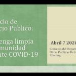 PSA: Keep Your Community Clean During COVID-19 (In Spanish)