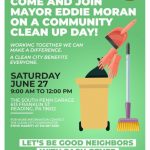 Mayor Eddie Moran will Host a Community Clean Up Day this Weekend