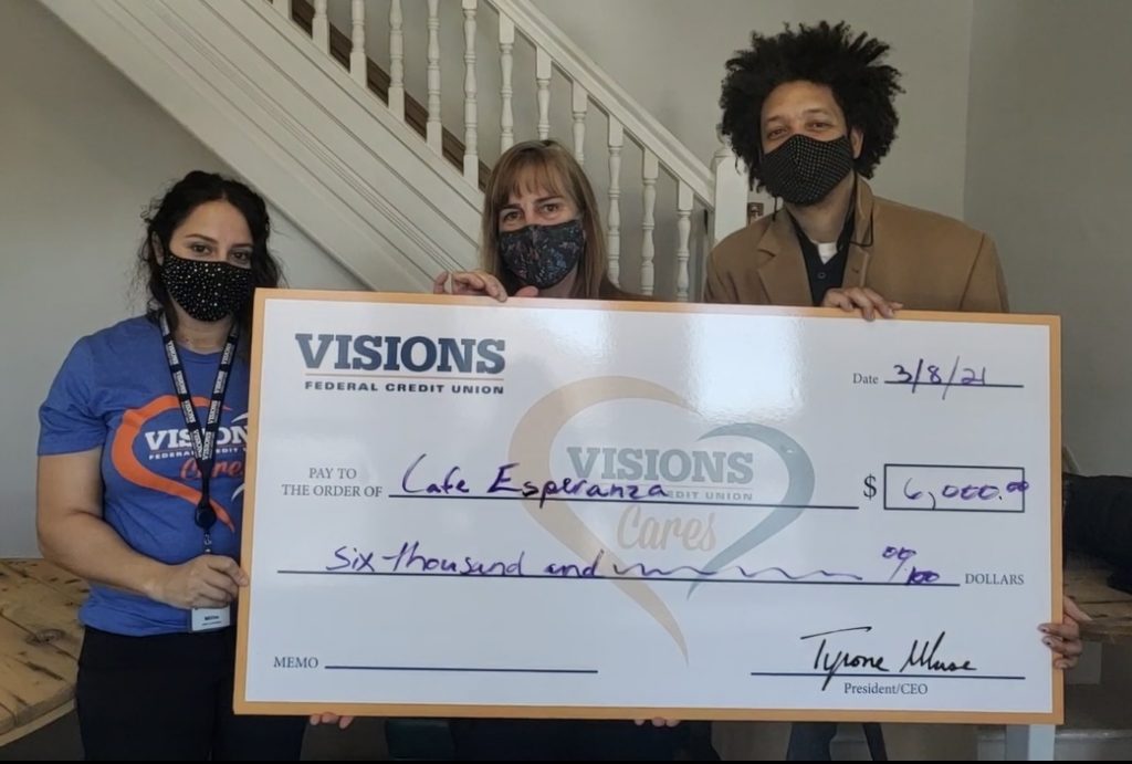 Visions Federal Credit Union Donates to Café Esperanza
