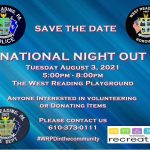 West Reading Borough National Night Out – Tuesday, August 3rd, 2021