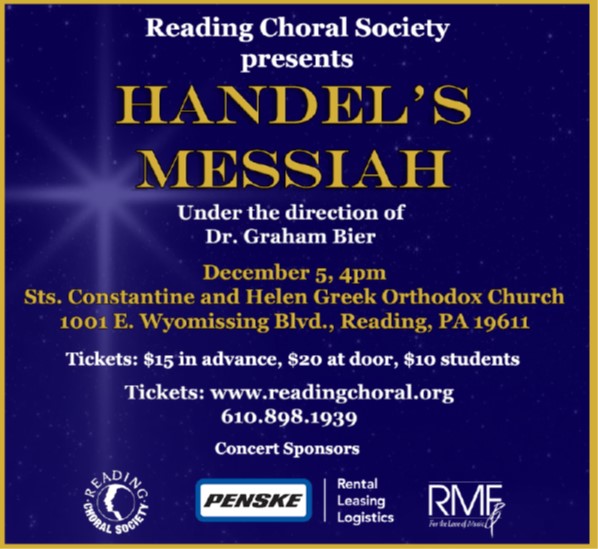 Reading Choral Society Presents Handel’s Messiah