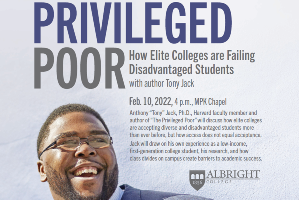 Author Tony Jack will lead Albright College discussion on ‘The Privileged Poor’