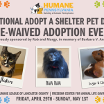 Humane PA Celebrates National Adopt A Shelter Pet Day With Adoption Event