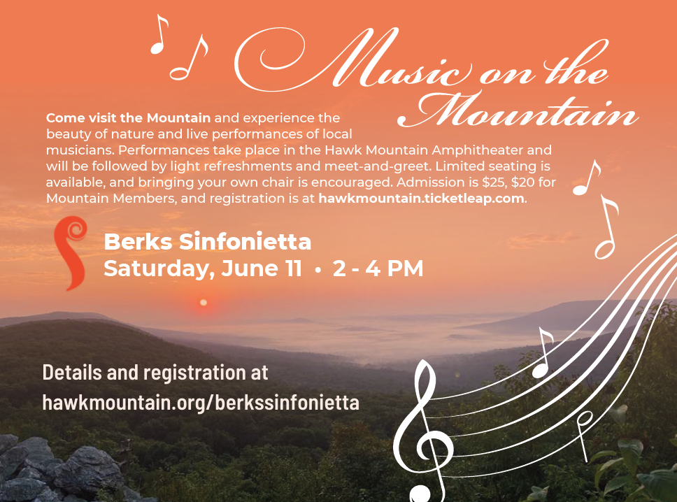 Berks Sinfonietta Returns to Hawk Mountain for Music on the Mountain
