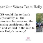 Here Our Voices Team Holly 5K Recap & Upcoming Events 9-16-22