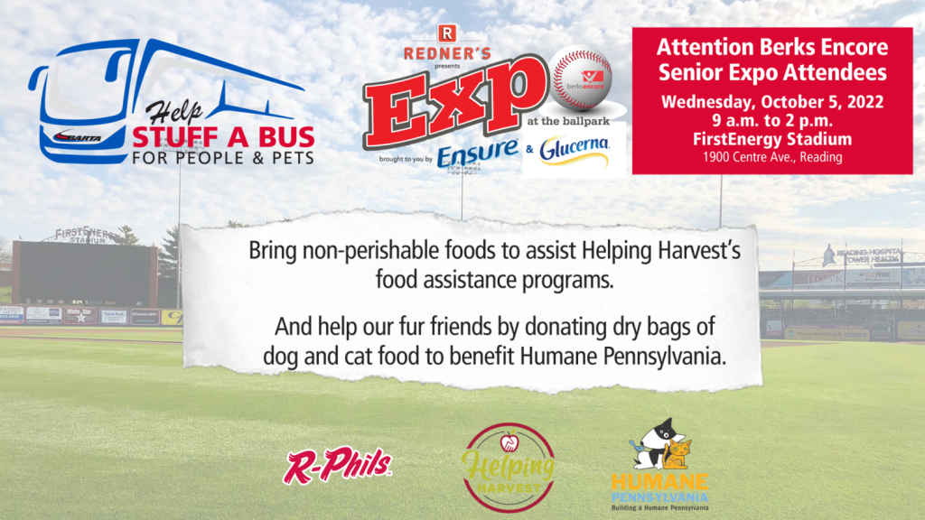 ‘Stuff a Bus’ Food Drive, Berks Encore Senior Expo to Be Held at FirstEnergy Stadium