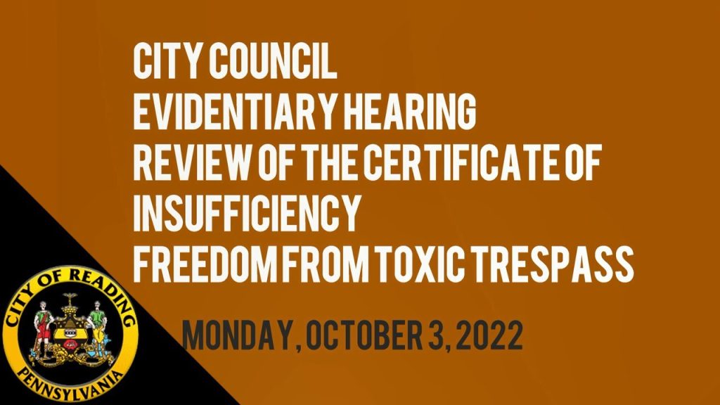 City of Reading City Council Evidentiary Hearing 10-3-22