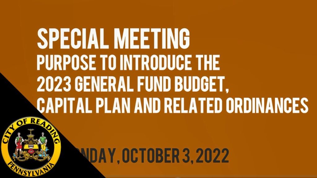 City of Reading City Council Special Budget Meeting 10-3-22