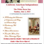 Declaration of Independence to be Read at White Horse Inn on July 2