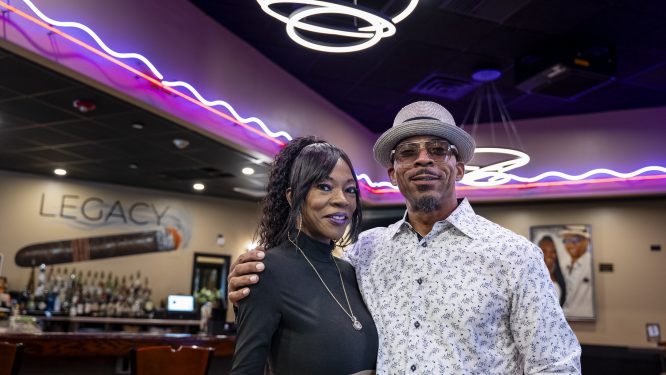 Penn State Alumna and Husband, Adrean and Rick Turner, Open Legacy Cigar Lounge