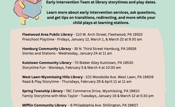 Reading District Libraries Partner with Berks County Intermediate Unit for Inclusive “Community Play Dates” Program