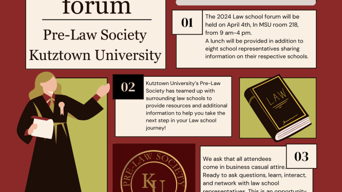 Kutztown University Pre-Law Society to Host Public 2024 Law School Forum