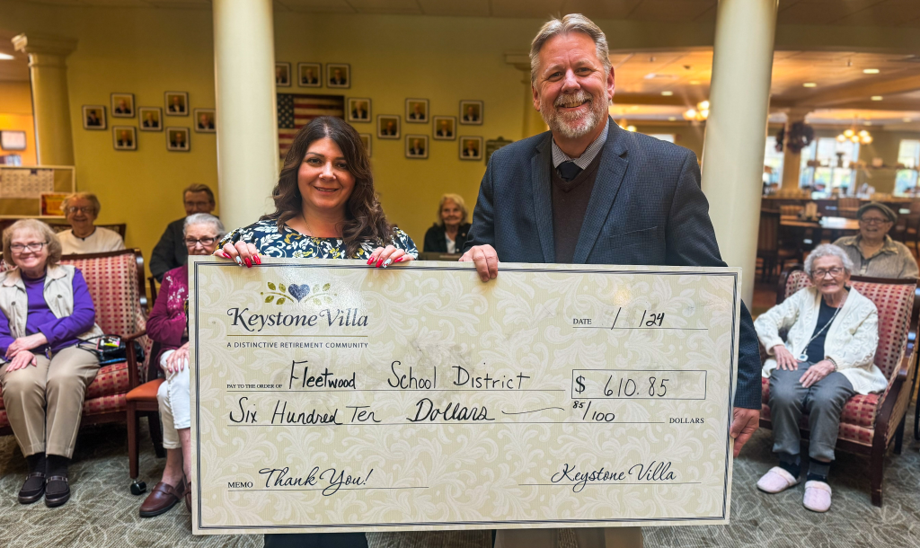 Fleetwood Area School District Receives Donation From Retirement Community