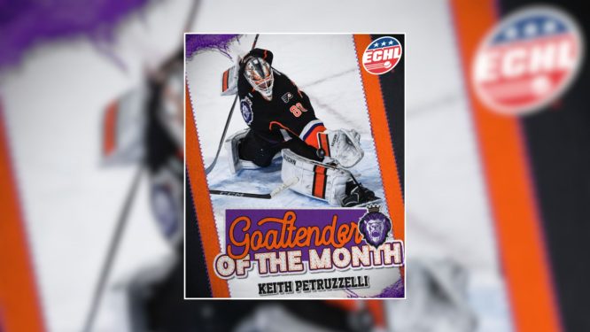 Petruzzelli Named Warrior Hockey ECHL Goaltender of the Month for October