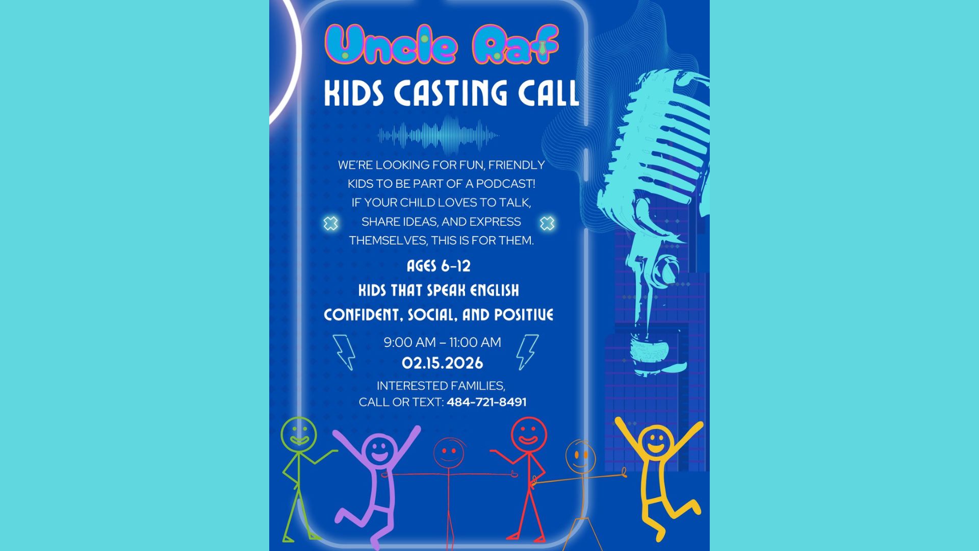Uncle Raf Launches Casting Call for Children’s Podcast in Reading, PA