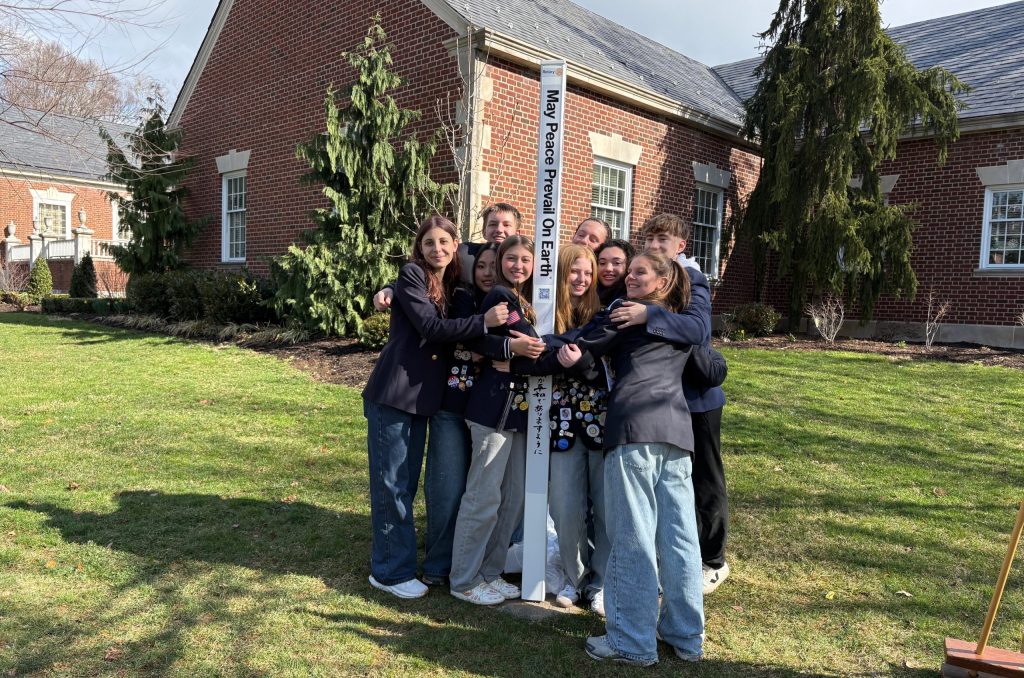 Rotary District 7430 Youth Exchange Students Dedicate Peace Pole at Wyomissing Public Library