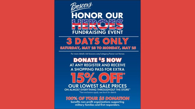 Boscov’s Announces ‘Honor Our Heroes’ Fundraising Event