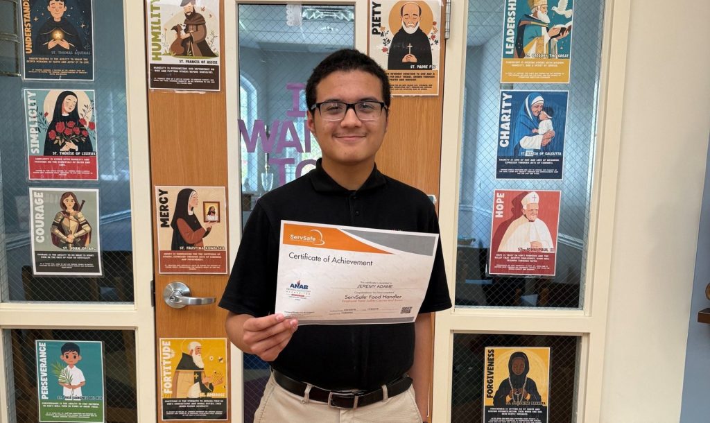 JPII Student Earns ServSafe Food Handler Certification, Paving the Way for Future Café Career